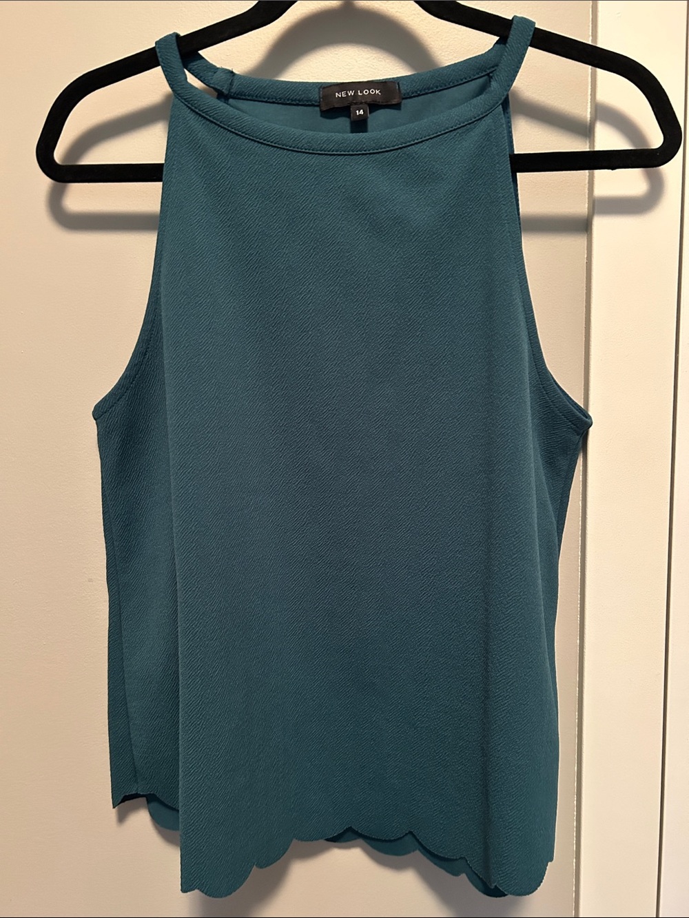 New Look Teal High Neck Scallop Hem Camisole